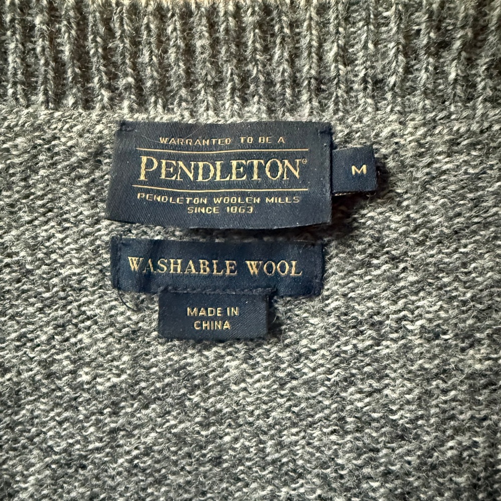 Pendleton white/gray/black marled button cardigan - image 2